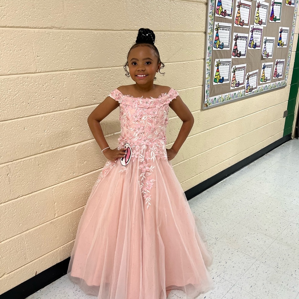 Charming Pink Floral Kids Dress